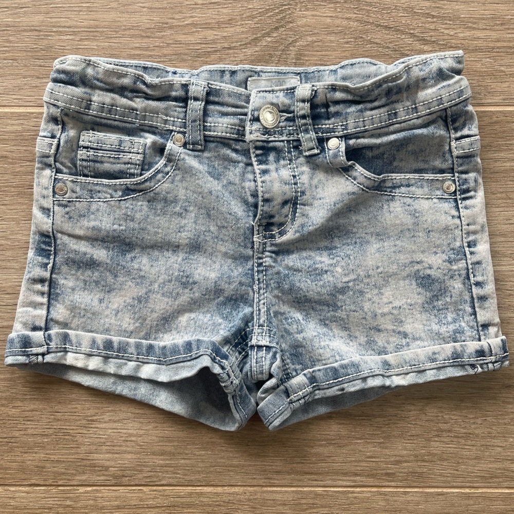 Mini Moca Girls Acid Washed Cuffed Denim Shorts Size 12